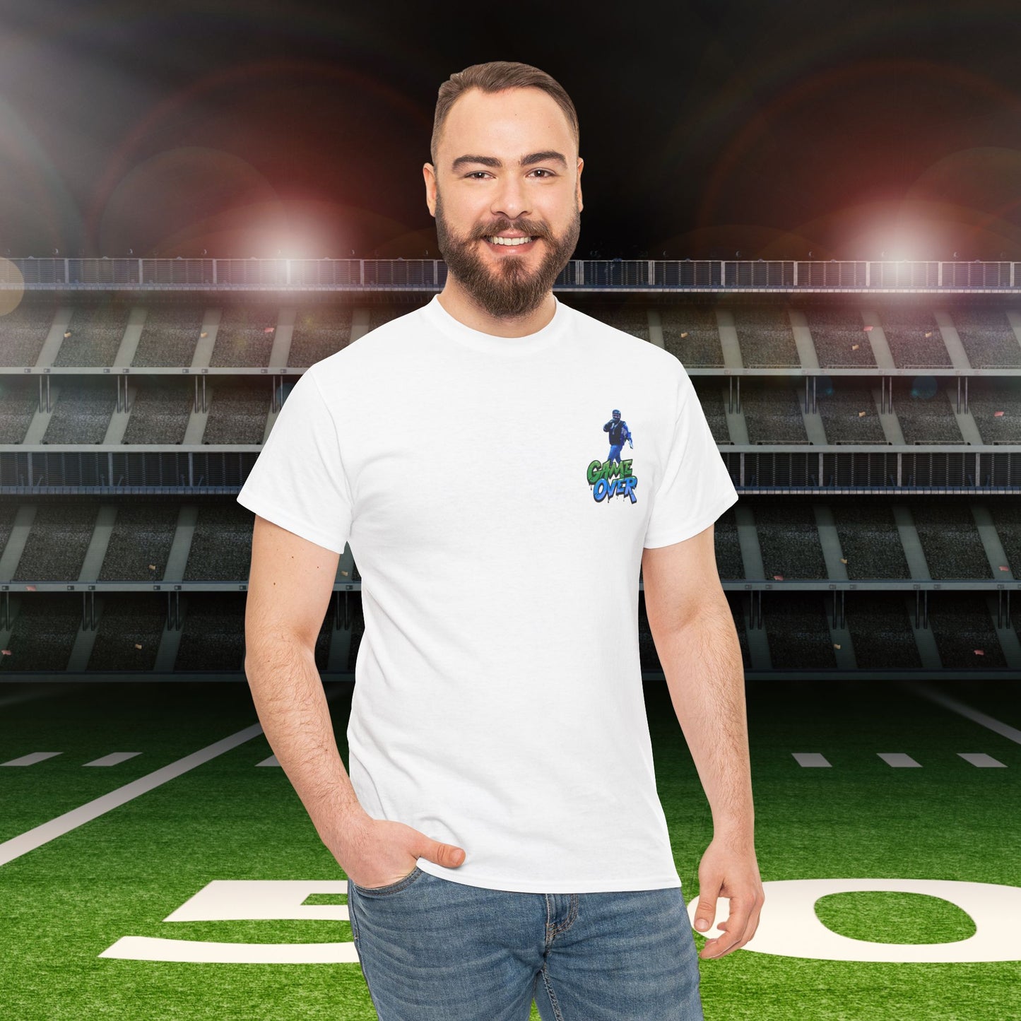 Super Bowl Kendrick Lamar Graphic Heavy Cotton Tee - 'Game Over' & 'SAY DRAKE!' Cell Block 1