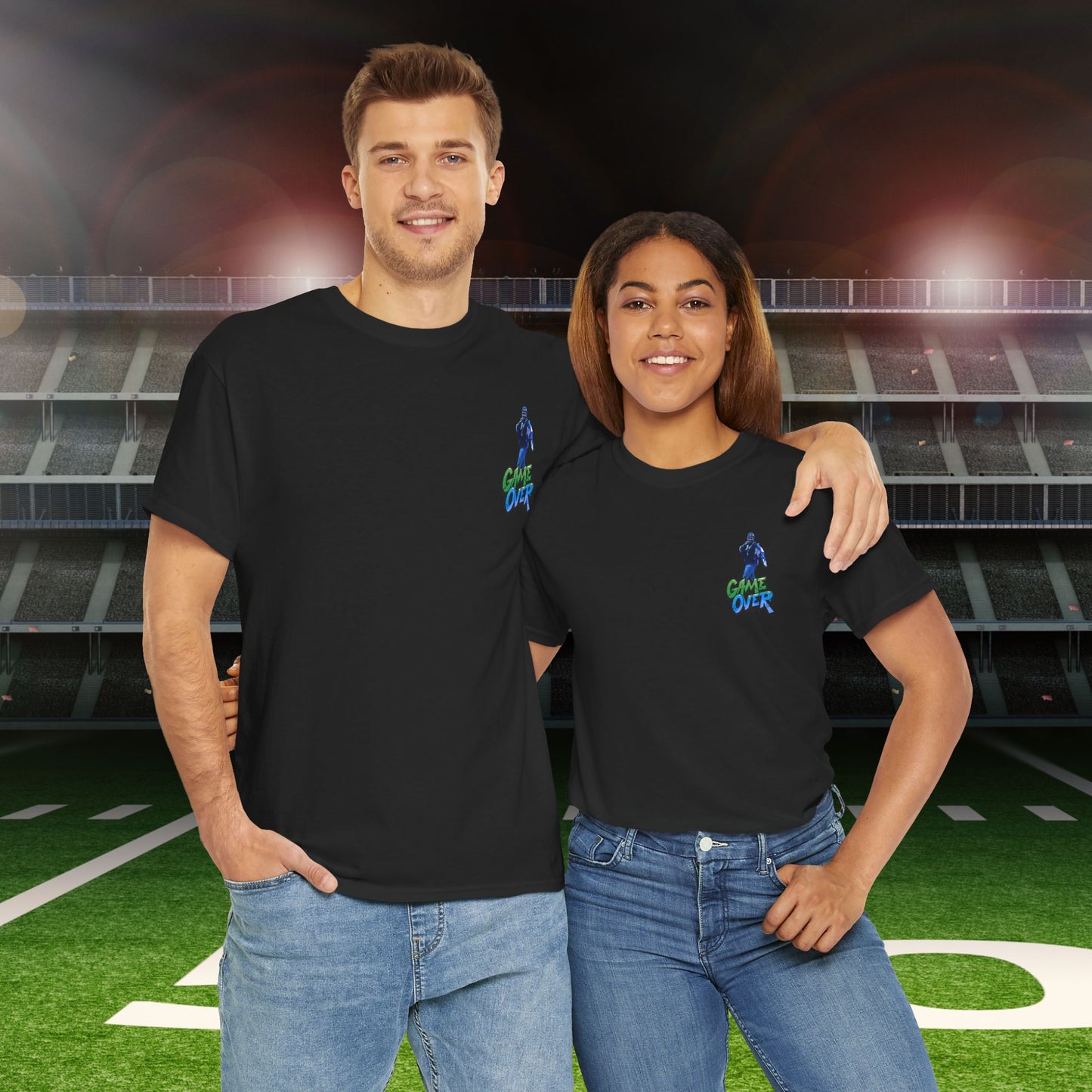Super Bowl Kendrick Lamar Graphic Heavy Cotton Tee - 'Game Over' & 'SAY DRAKE!' Cell Block 1
