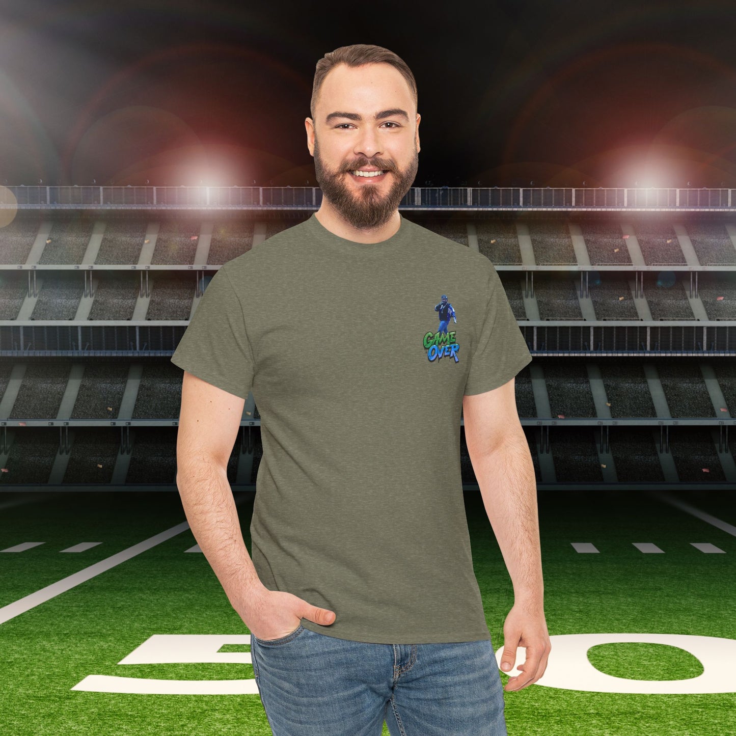 Super Bowl Kendrick Lamar Graphic Heavy Cotton Tee - 'Game Over' & 'SAY DRAKE!' Cell Block 1