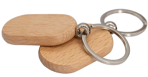 Rectangular Wooden Keychains (Sets of 20)