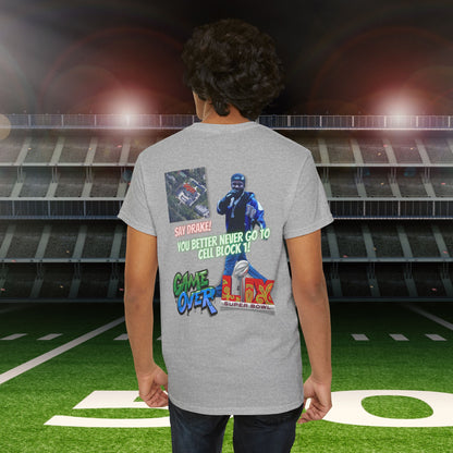 Super Bowl Kendrick Lamar Graphic Heavy Cotton Tee - 'Game Over' & 'SAY DRAKE!'  Cell Block 1