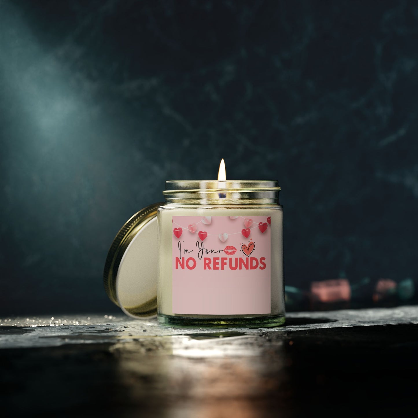 Romantic Scented Candle – "I'm Yours No Refunds" – Coconut Apricot Wax