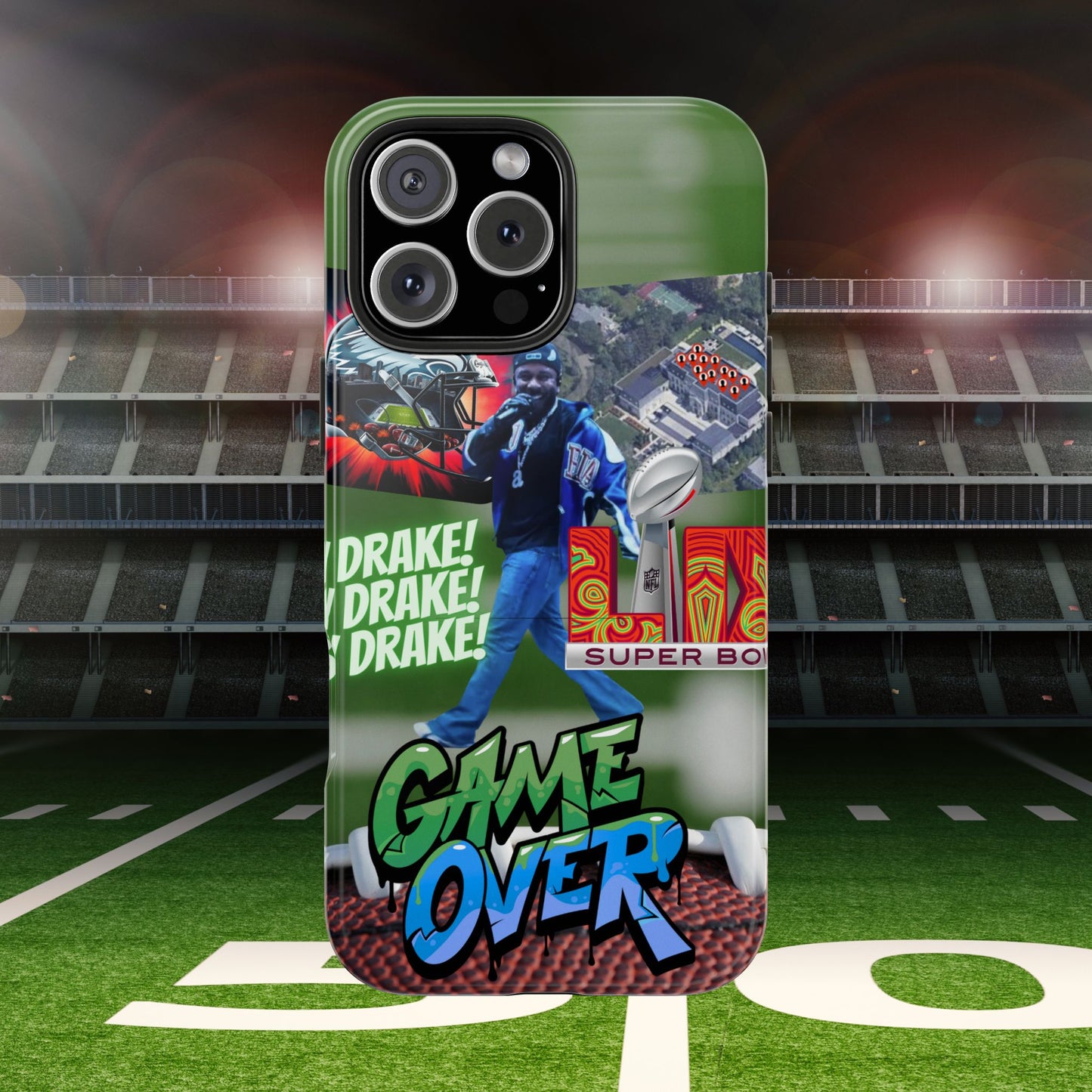 Super Bowl Tough Phone Cases - Game Over Design for Sports Fans