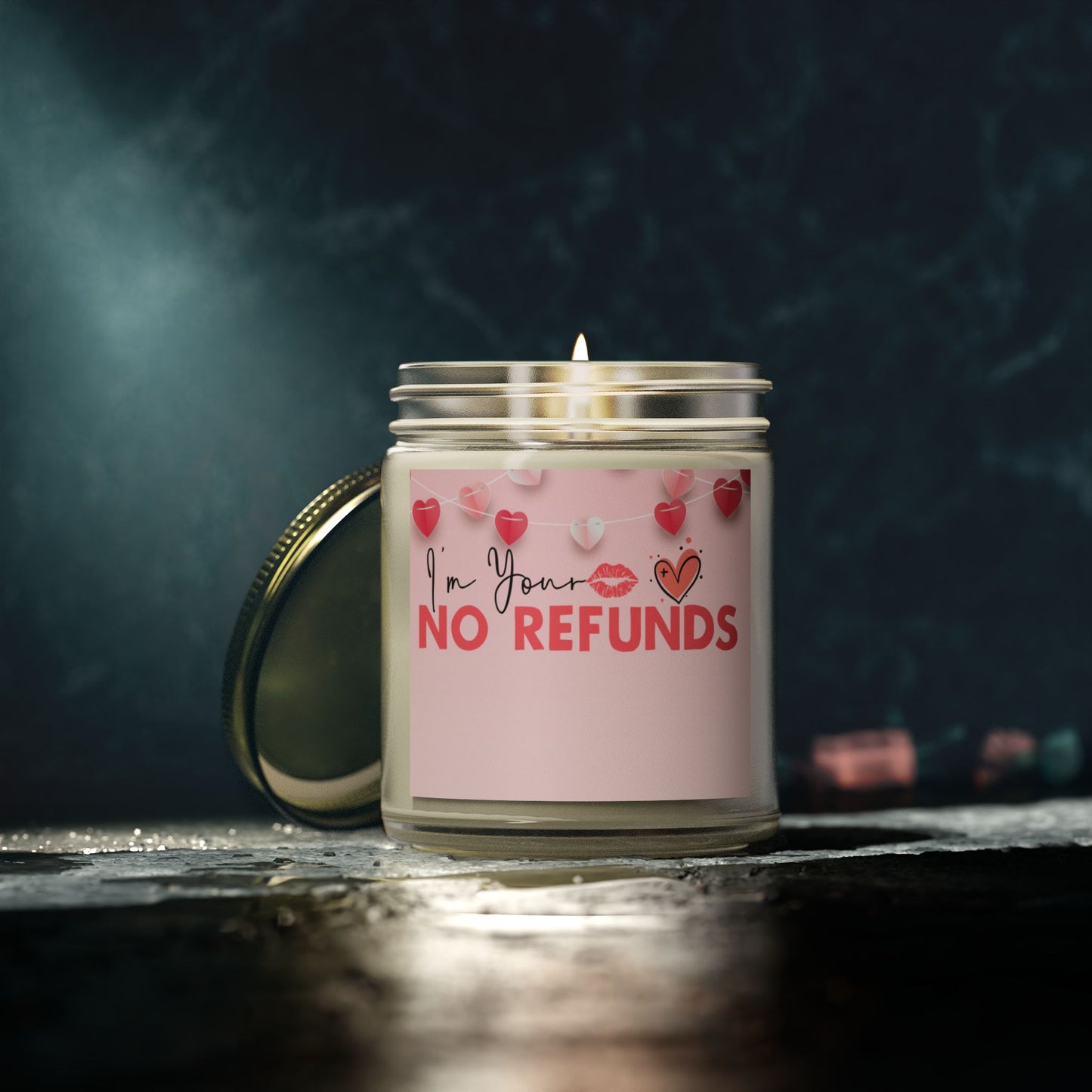 Romantic Scented Candle – "I'm Yours No Refunds" – Coconut Apricot Wax