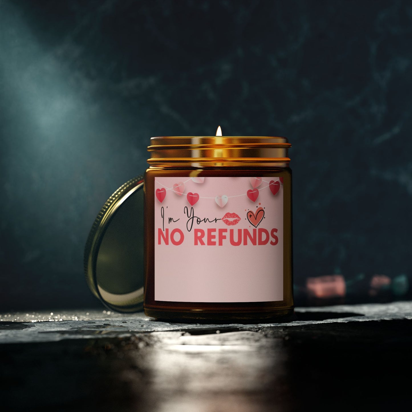 Romantic Scented Candle – "I'm Yours No Refunds" – Coconut Apricot Wax