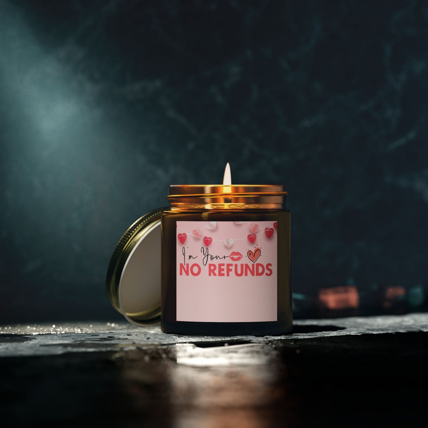 Romantic Scented Candle – "I'm Yours No Refunds" – Coconut Apricot Wax