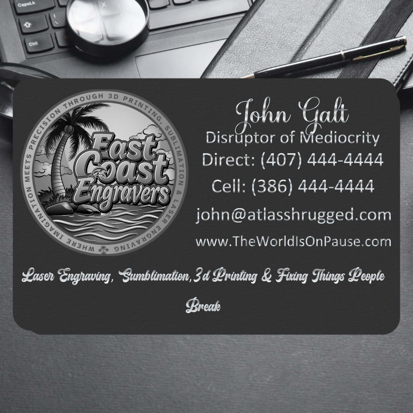 Laser Engraved Metal Business Cards