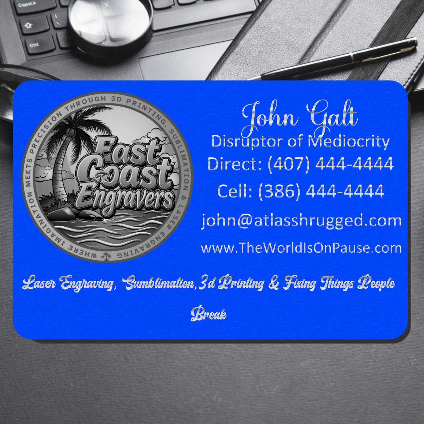 Laser Engraved Metal Business Cards