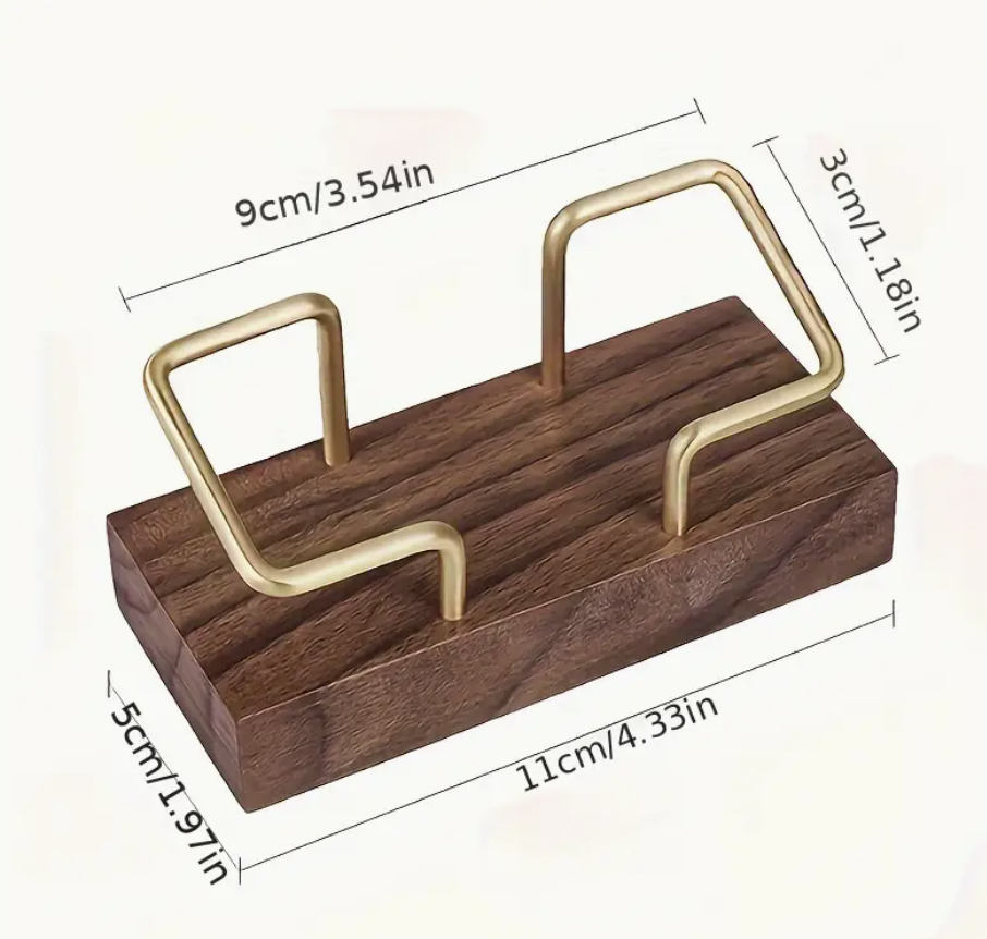 Premium Wood and Metal Business Card Holder