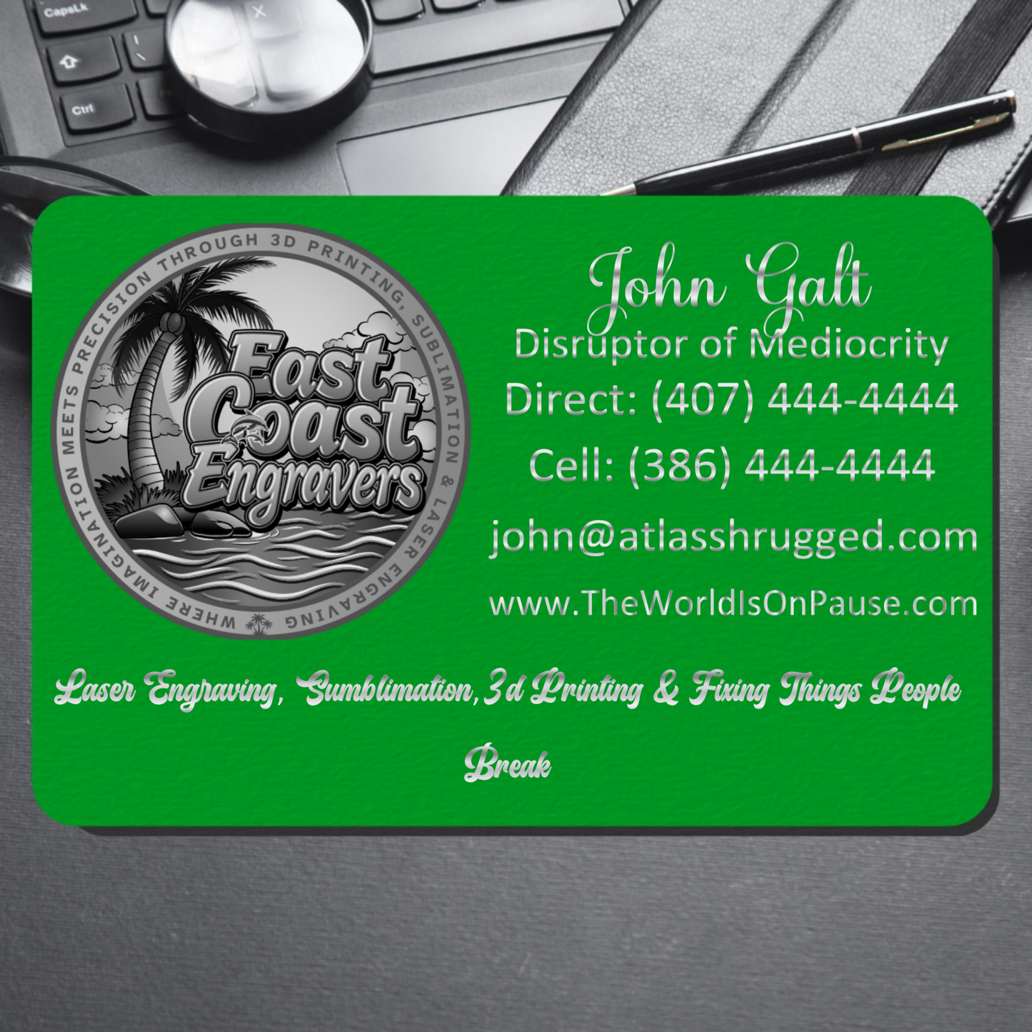 Laser Engraved Metal Business Cards