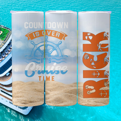 20 oz Cruise Themed Skinny Tumblers