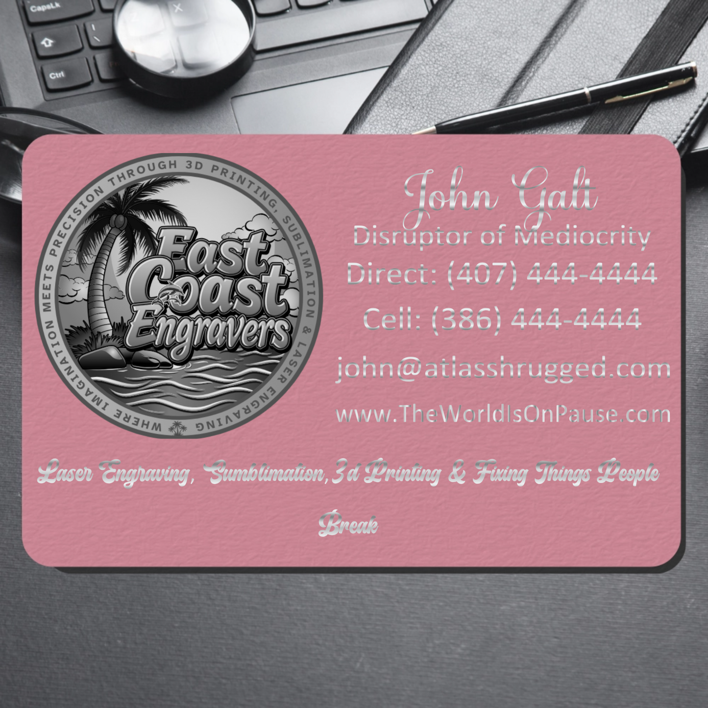 Laser Engraved Metal Business Cards