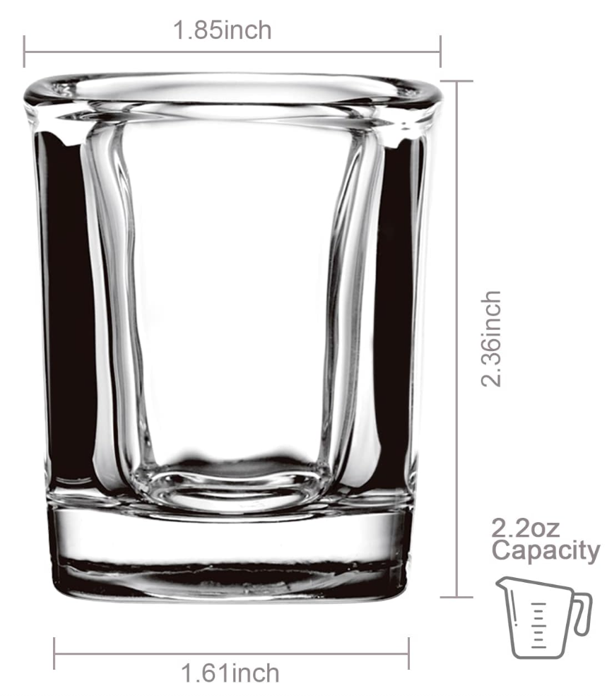 Laser Engraved Rectangular Shot Glass 2.2 oz