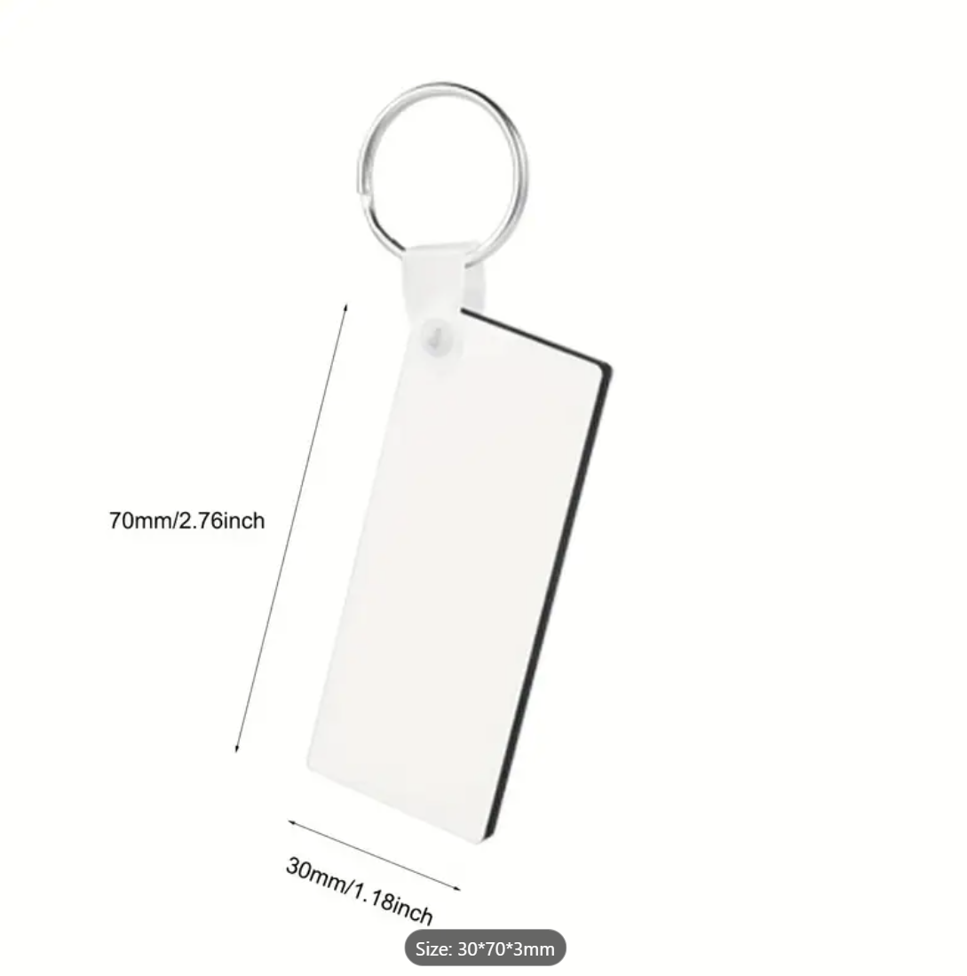 Custom Sublimated MDF Keychain with Ring – Double-Sided